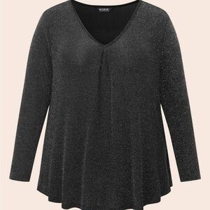 Bloomchic V-Neck luxe pulsated detail t shirt